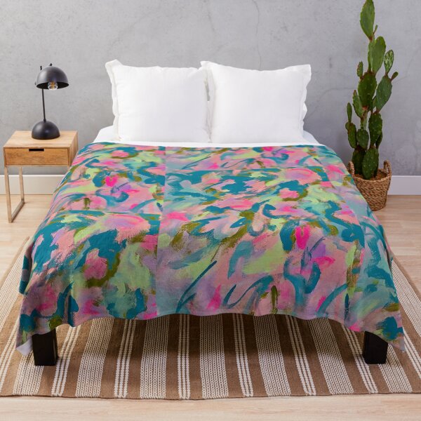 Item preview, Bright Abstract Floral Painting Pattern designed and sold by helenannestudio.