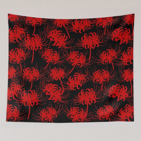 Item preview, Red Spider Lily Japanese Higanbana Floral Pattern designed and sold by LinaValearte.
