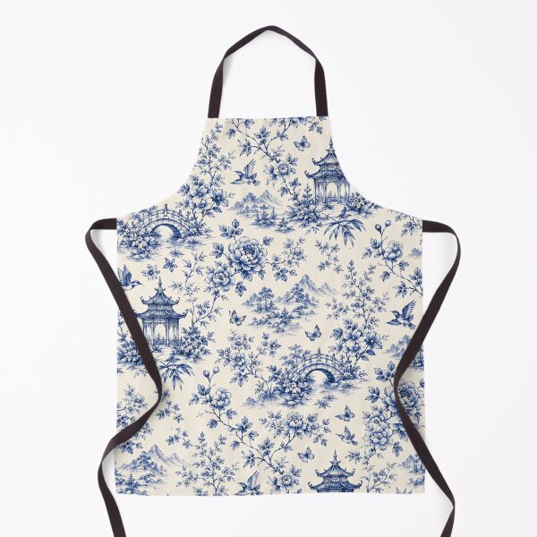 Item preview, Blue Chinoiserie Toile Pattern – Elegant Vintage Botanical Seamless Design designed and sold by Creativeeworld777.