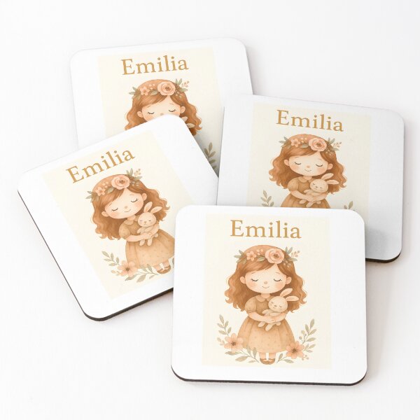Item preview, Emilia Personalized Name Gift Cute Bunny Girl Nursery Decor designed and sold by LoveNurseries.