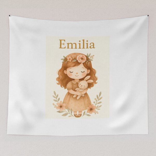 Item preview, Emilia Personalized Name Gift Cute Bunny Girl Nursery Decor designed and sold by LoveNurseries.