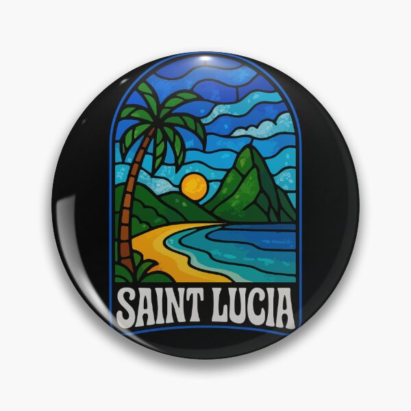 Item preview, Saint Lucia Caribbean Stained Glass Art Travel designed and sold by TomFrontierArt.