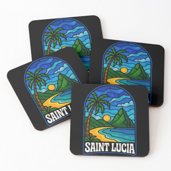 Item preview, Saint Lucia Caribbean Stained Glass Art Travel designed and sold by TomFrontierArt.