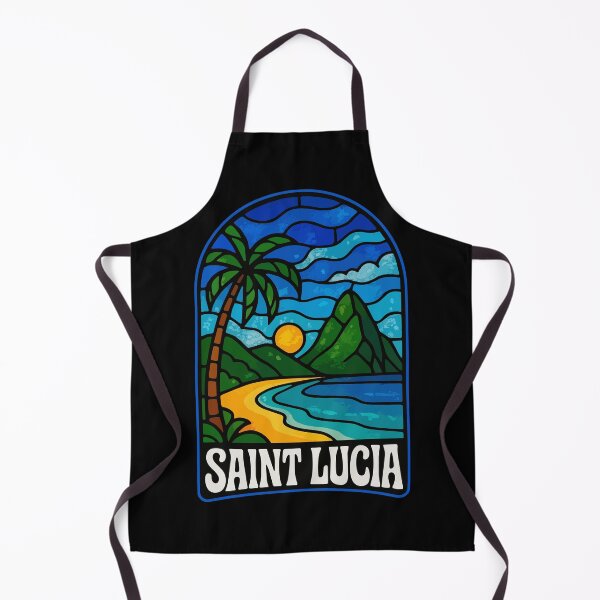 Item preview, Saint Lucia Caribbean Stained Glass Art Travel designed and sold by TomFrontierArt.