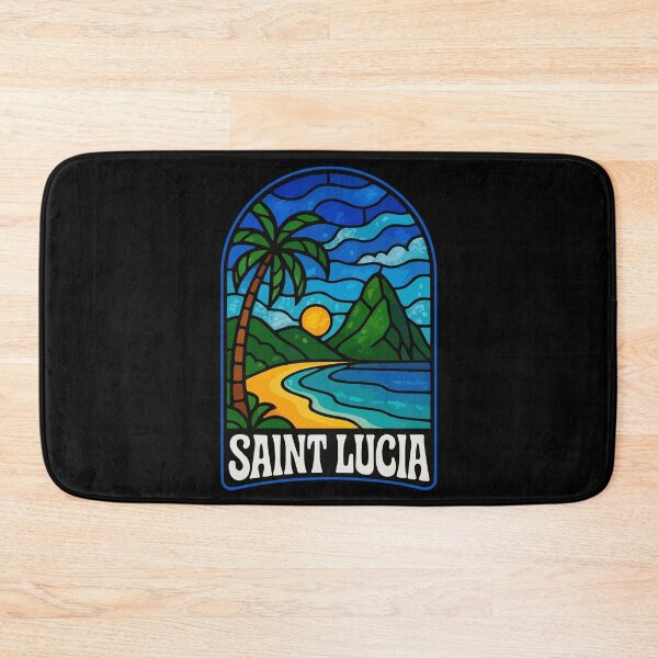 Item preview, Saint Lucia Caribbean Stained Glass Art Travel designed and sold by TomFrontierArt.