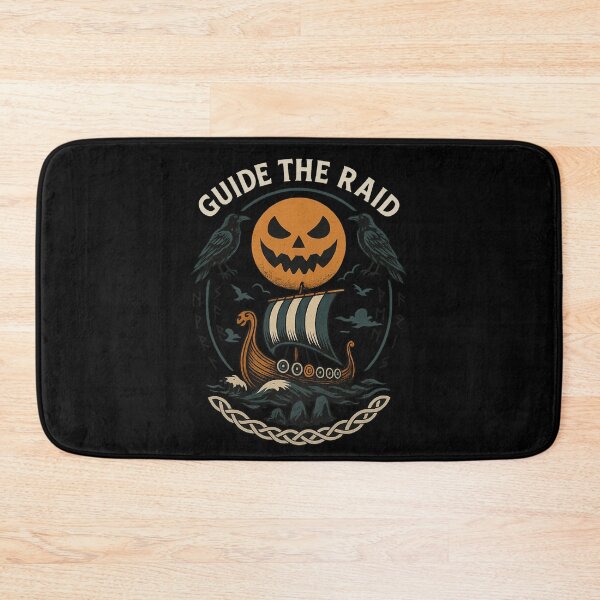 Item preview, Guide the Raid Viking Longship Halloween Pumpkin Moon designed and sold by Mythborn Saga.