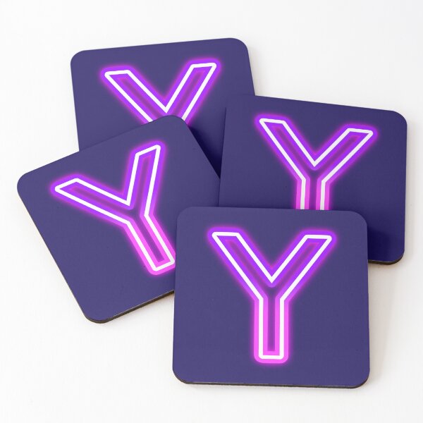Item preview, Letter Y Neon Pink Purple Glow - Retro Futuristic Monogram Initial designed and sold by SolutionsArt.