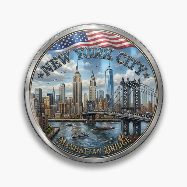 Item preview, New York City Manhattan Bridge Magnet designed and sold by SybilDog.