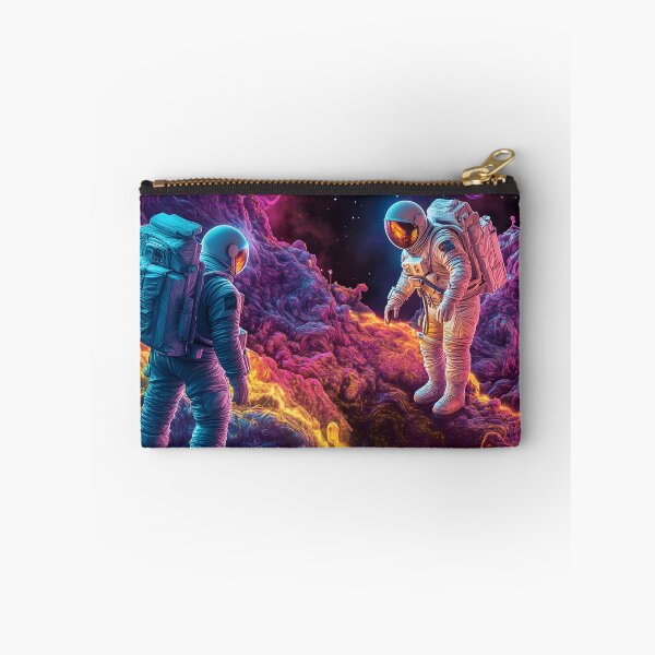 Item preview, Two Astronauts Exploring Surreal Vibrant Cosmic Dreamscape designed and sold by LuminousFoundry.