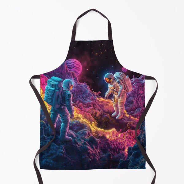 Item preview, Two Astronauts Exploring Surreal Vibrant Cosmic Dreamscape designed and sold by LuminousFoundry.