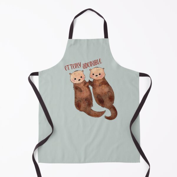 Item preview, Otterly adorable otter pair, cute otter pun, hand drawn otter illustration designed and sold by Pixel & Petal Co..