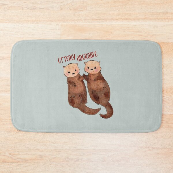 Item preview, Otterly adorable otter pair, cute otter pun, hand drawn otter illustration  designed and sold by Pixel & Petal Co..