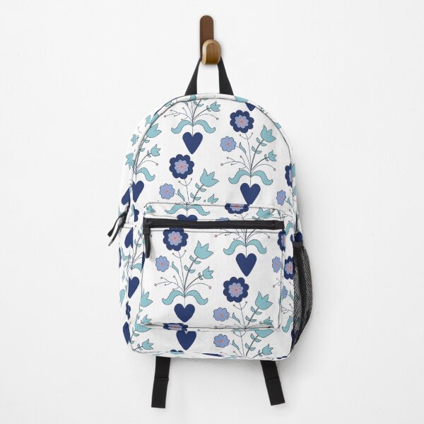 Item preview, Elegant Blue Floral and Heart Seamless Pattern designed and sold by auran14.