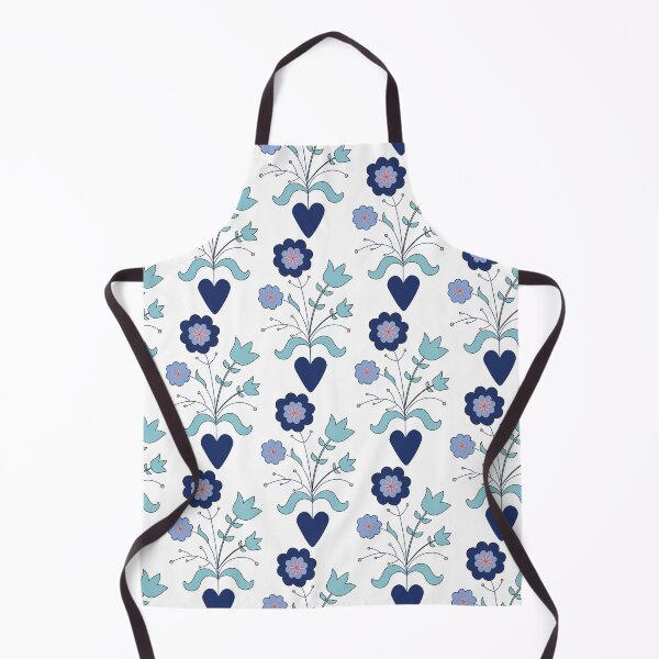 Item preview, Elegant Blue Floral and Heart Seamless Pattern designed and sold by auran14.
