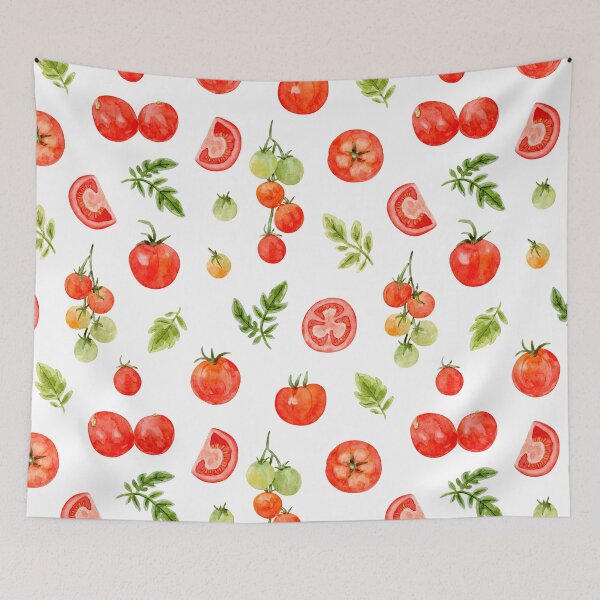 Item preview, Tomatoes in Watercolor Pattern (White Background) designed and sold by andrebalest.art.
