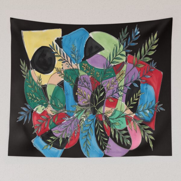 Item preview, Abstract Collision Botanical colorful geometric abstract design designed and sold by SmashingDeals.