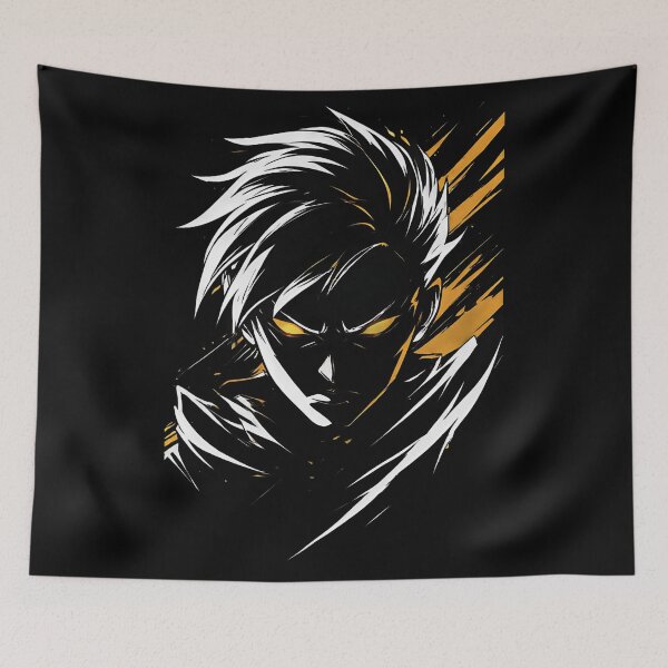 Item preview, Dynamic Anime Character Portrait Sketch Gold Eyes Graphic designed and sold by UrbanPrts.