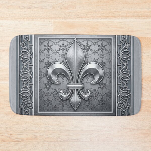 Item preview, Fleur De Lys Royal Silver Celtic Heraldic Crown Shield Emblem designed and sold by ProjectNoah.