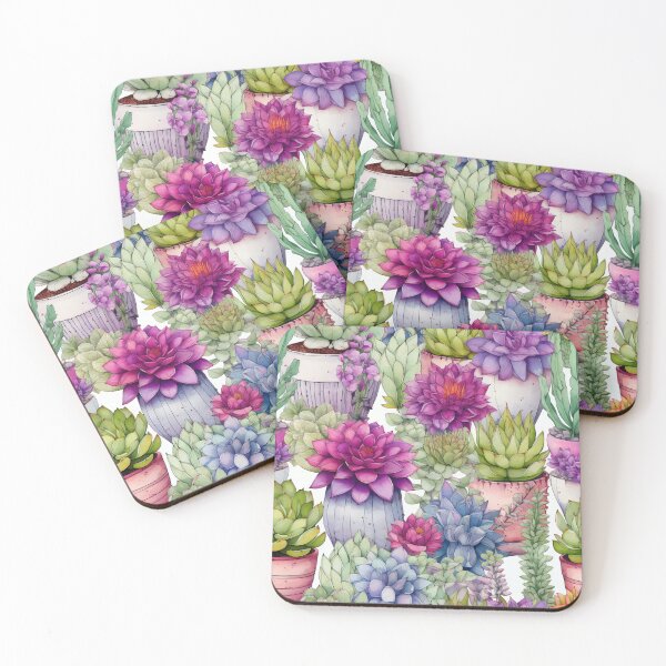Item preview, Watercolor Succulent Garden Floral Pattern designed and sold by WatercolorLane.