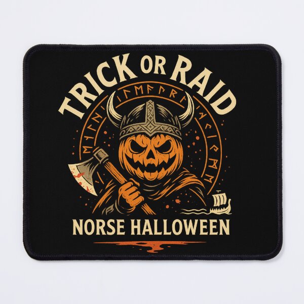 Item preview, Trick or Raid Norse Halloween Viking Pumpkin Axe designed and sold by Mythborn Saga.