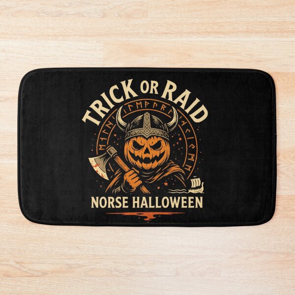 Item preview, Trick or Raid Norse Halloween Viking Pumpkin Axe designed and sold by Mythborn Saga.