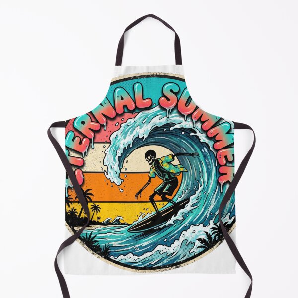 Item preview, Eternal Summer Skeleton Surfer Wave Vintage Beach Retro Surf designed and sold by afarkar.