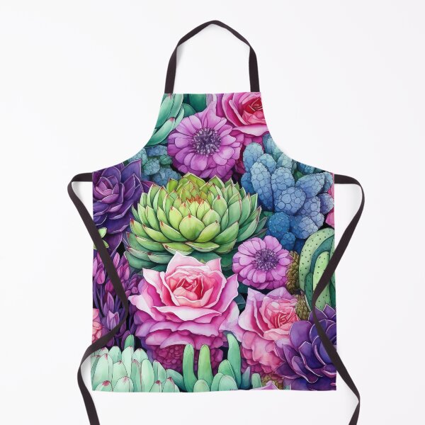 Item preview, Vibrant Succulent Rose Garden Pattern designed and sold by WatercolorLane.