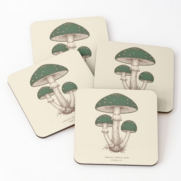 Item preview, Death Cap Mushroom Dark Cottagecore Print designed and sold by PixelQ.