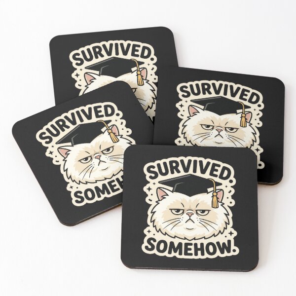 Item preview, Survived Somehow – Funny Grumpy Cat Graduation Gift designed and sold by StillWildink.