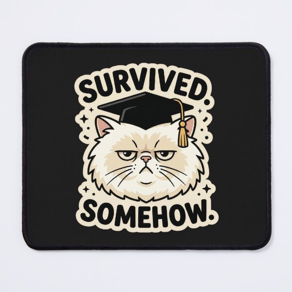 Item preview, Survived Somehow – Funny Grumpy Cat Graduation Gift designed and sold by StillWildink.