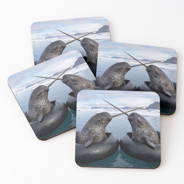 Item preview, Young Narwhals Play in Inner Tubes  designed and sold by Tridentulus.