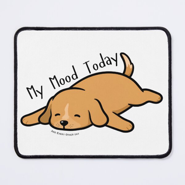 Item preview, Sleepy Puppy | Tired Dog Mood | Lazy Golden Retriever Cartoon designed and sold by DonnaRaine.