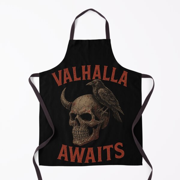 Item preview, Valhalla Awaits Viking Horned Skull Norse Raven designed and sold by Mythborn Saga.