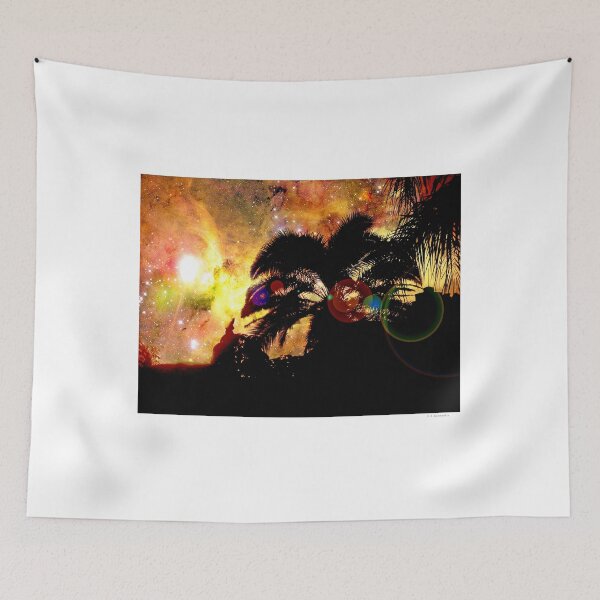 Item preview, Tropical Starry Night, Palm Tree Silhouettes, Digital Illustration designed and sold by AMacGPhilly.