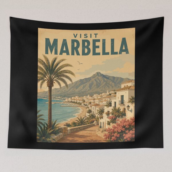 Item preview, Marbella (Andalusia) in Spain, Vintage Art Travel Landscape designed and sold by MaateoDesign.