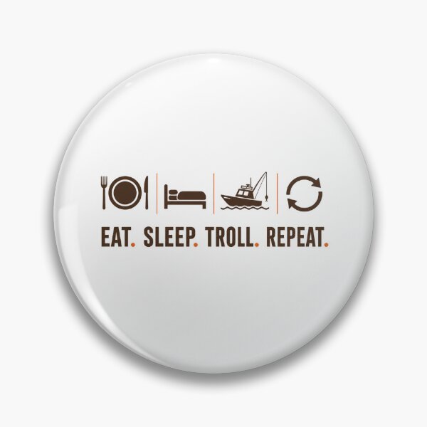 Item preview, Eat Sleep Troll Repeat Fishing Shirt | Funny Angler Routine Tee designed and sold by ZorviqueStudio.