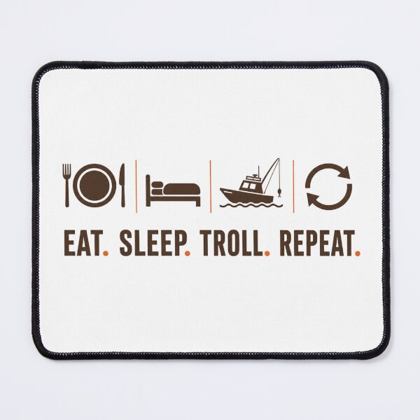 Item preview, Eat Sleep Troll Repeat Fishing Shirt | Funny Angler Routine Tee designed and sold by ZorviqueStudio.