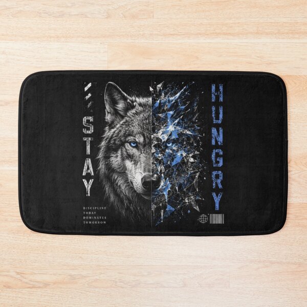 Item preview, Stay Hungry Wolf Graphic Tee | Cyber Wolf Streetwear Art | Blue Eye Alpha Mindset Design designed and sold by Emoji Emblems.