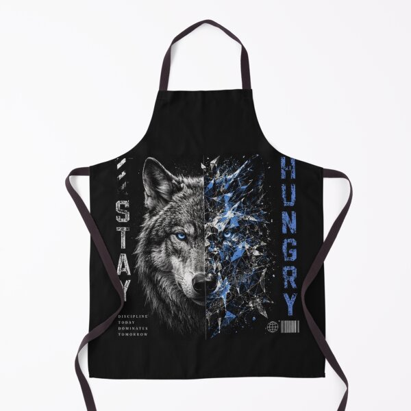 Item preview, Stay Hungry Wolf Graphic Tee | Cyber Wolf Streetwear Art | Blue Eye Alpha Mindset Design designed and sold by Emoji Emblems.