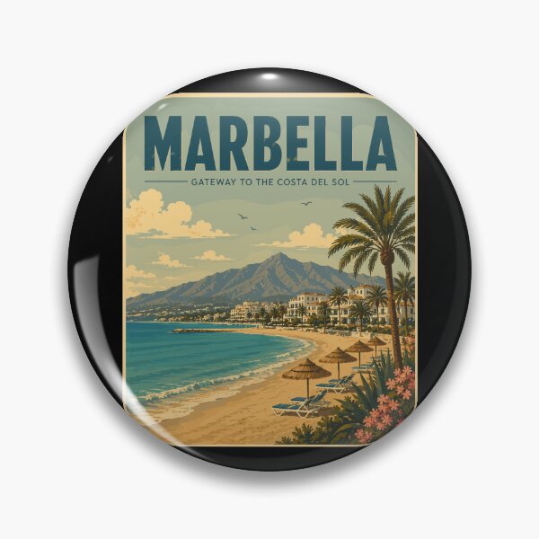 Item preview, Marbella (Andalusia) in Spain, Vintage Art Travel Landscape designed and sold by MaateoDesign.