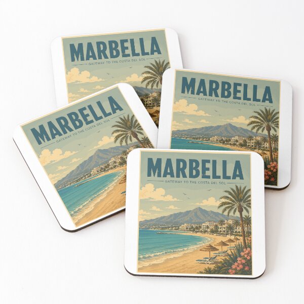 Item preview, Marbella (Andalusia) in Spain, Vintage Art Travel Landscape designed and sold by MaateoDesign.