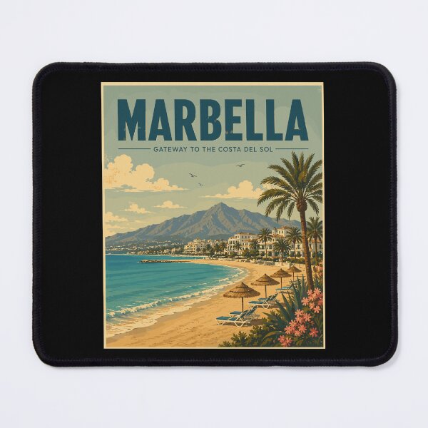 Item preview, Marbella (Andalusia) in Spain, Vintage Art Travel Landscape designed and sold by MaateoDesign.