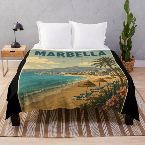 Item preview, Marbella (Andalusia) in Spain, Vintage Art Travel Landscape designed and sold by MaateoDesign.