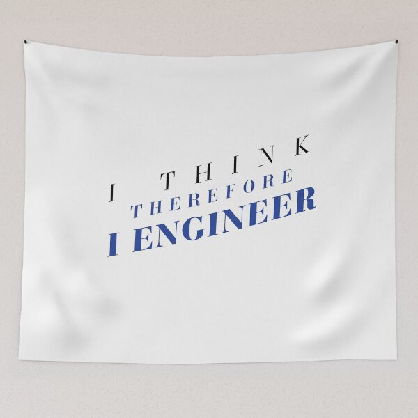 Item preview, I Think Therefore I Engineer Funny Engineer T-Shirt Smart Humor Gift Engineering Tee designed and sold by BananaPrint.