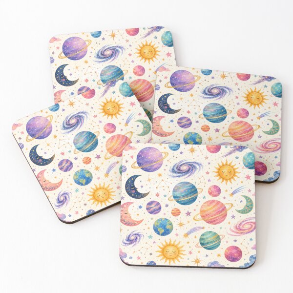 Item preview, Celestial Stars Planets Colourful Cosmic Pattern Artwork designed and sold by ArtComixHaven.
