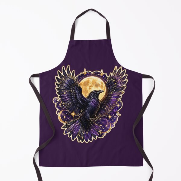 Item preview, Celestial Raven Sticker Full Moon designed and sold by BullesDePixels.