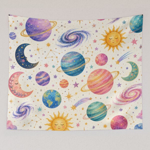 Item preview, Celestial Stars Planets Colourful Cosmic Pattern Artwork designed and sold by ArtComixHaven.