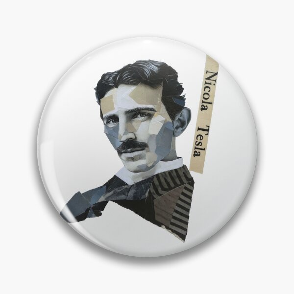 Item preview, Nikola Tesla – Inventor Collage Portrait Art Print | Electricity Science Engineering Poster designed and sold by OzzFrequency.