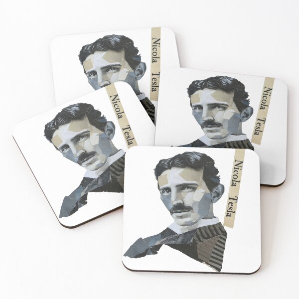 Item preview, Nikola Tesla – Inventor Collage Portrait Art Print | Electricity Science Engineering Poster designed and sold by OzzFrequency.