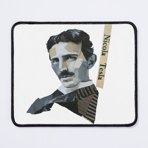 Item preview, Nikola Tesla – Inventor Collage Portrait Art Print | Electricity Science Engineering Poster designed and sold by OzzFrequency.